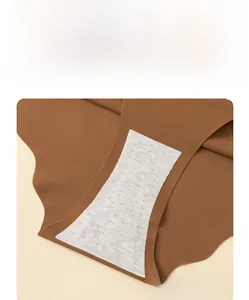 Close-up of seamless soft leg edges and cotton crotch on ice silk sport panties