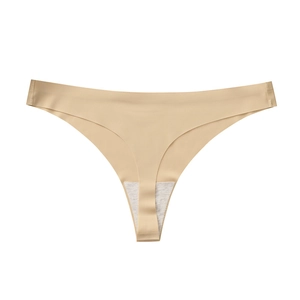 Seamless nude thong for women, high-elasticity breathable fabric, center-aligned view