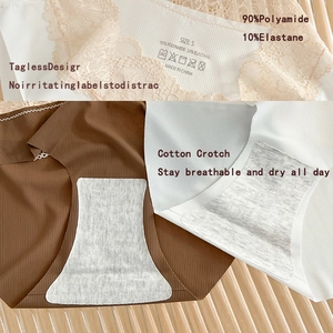 Intimo donna senza cuciture in seta di ghiaccio con pizzo e design senza etichetta