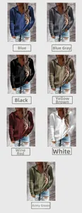 Felpe in maglia a coste da donna con zip e cappuccio disponibili in diversi colori