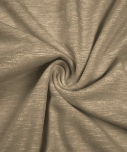 Close-up of soft khaki knit fabric texture with subtle marl effect and breathable weave