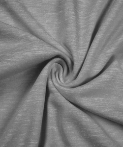 Close-up of soft heather grey knitted fabric texture and premium marled material detail
