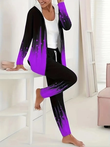 Vista detallada del chándal para mujer con estampado digital 3D degradado y patrones