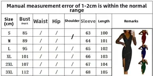 Detailed size chart for rhinestone V-neck mesh party dress with measurements S to 3XL