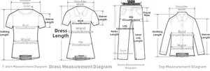 Size guide diagram showing key measurements for V-neck lace hollow short sleeve shirts