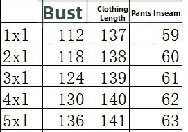 Detailed size chart for plus size jumpsuit showing measurements from 1XL up to 5XL