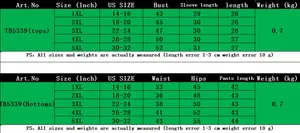 Size chart for women's two-piece hoodie set showing bust waist and length in inches