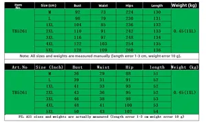 Size chart for tie-dye sleeveless maxi dress covering M to 5XL with cm and inch measurements