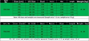 Size chart for plus size colorful striped bodycon dress with CM and Inch measurements