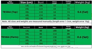 Detailed size chart for women's plus size solid two-piece set covering 1XL to 5XL