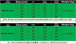 Detailed size chart for V-neck minimalist casual two-piece set in sizes 1XL to 5XL