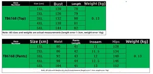 Size chart for 1XL-5XL plus size two piece set including top and pants measurements