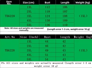 Size chart for plus size straight casual dress with measurements in cm and inches