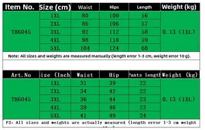 Size chart for striped bodycon skirt TB6045 in 1XL-5XL with measurements in CM and Inch