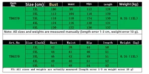 Detailed size chart for plus size long sleeve printed dress ranging from 1XL to 5XL