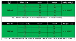 Tableau des tailles pour jupe plissée grande taille avec mesures de taille et de longueur