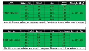 Size chart for casual wide-leg trousers showing measurements in cm and inches for 1XL to 5XL