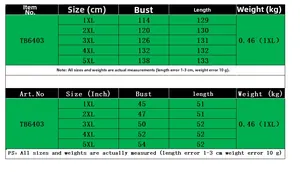 Size chart for one-shoulder plus size dress featuring measurements from 1XL to 5XL
