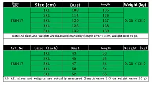 Detailed size chart for women's plus size printed dress with CM and Inch measurements