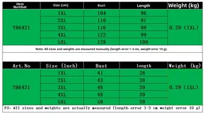 Size chart table for women's fashion bodycon dress from size 1XL to 5XL with measurements