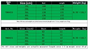 Size chart for V-neck striped plus size dress in cm and inches from 1XL to 5XL