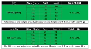 Detailed size guide table for women's plus size long sleeve textured two-piece set