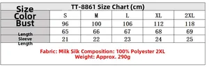 Size chart showing S-2XL measurements for the short sleeve polo collar t-shirt in cm