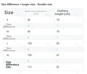 Size chart for women's V-neck long sleeve top showing measurements for S to XXL sizes