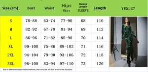 Detailed size chart guide for Ruched Long Sleeve Midi Dress with slim fit measurement specs