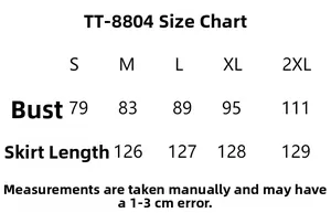Size guide for Bohemian floral maxi dress with measurements for bust and length
