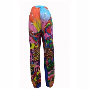 Pantaloni joggers 3D da donna con stampa graffiti psichedelica e polsini elastici