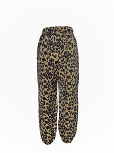 Pantalon de jogging femme taille haute imprimé léopard avec taille élastique, vue arrière