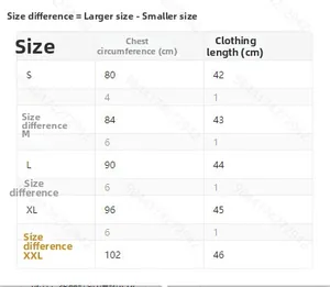 Size chart for women's slim fit long sleeve top showing measurements for S to XXL sizes