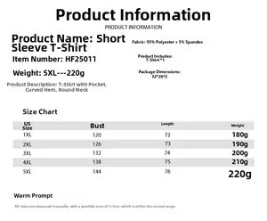 Size chart for women plus size solid color T-shirt with bust and length measurements