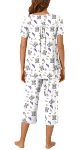 Vue arrière du pyjama avec imprimé koala et pantalon court élastique pour femmes