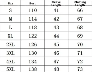 Size chart table for loose V-neck cotton linen top showing bust and length from S to 5XL
