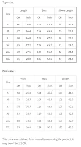 Tableau des tailles pour ensemble de survêtement à capuche automne hiver du S au 3XL