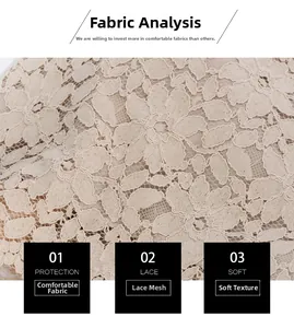 Nahaufnahme der zarten floralen Spitze und Netzstruktur in Beige für diesen Bodycon-Rock