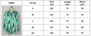 Tabella taglie dettagliata per camicia a righe da donna a maniche lunghe S-2XL
