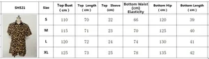 Guide des tailles pour l'ensemble imprimé léopard avec chemise et short