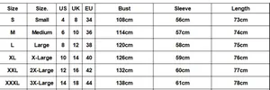 Size guide for women cotton linen blouse with US UK EU measurements for S to 3XL