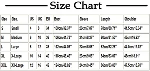 Tableau des tailles détaillé pour t-shirt femme motif papillon allant de S à XXL