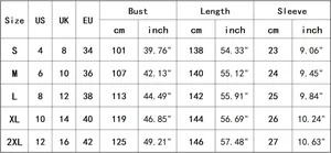 Size chart showing S to 2XL measurements for the V-neck dandelion print split maxi dress
