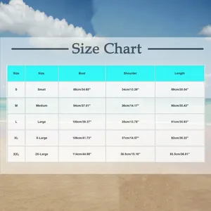 Detailed size chart for women nightdress showing bust, shoulder and length from S to XXL