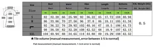 Tableau des tailles pour ensemble femme avec mesures en cm et pouces pour buste et taille