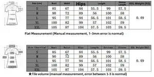 Comprehensive size guide for women's long sleeve sports set from S to XXL measurements