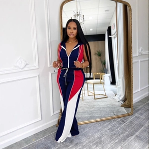 Ensemble de sport 2 pièces pour femmes avec haut à capuche sans manches et pantalon large