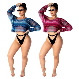 Women Sexy Snake Print Mesh Long Sleeve Crop Top Sheer Python Pattern Round Neck Streetwear Party Clubwear T-Shirt