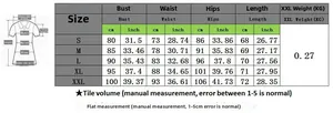 Größentabelle für Pailletten-Meerjungfrauenkleid für Damen von S bis XXL mit Maßen in cm