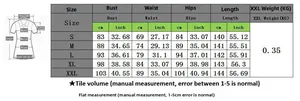 Tableau des tailles détaillé pour robe longue imprimée sans manches de S à XXL